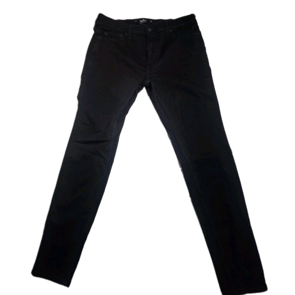 Hollister Super Skinny Jeans Mens 34x32 Black Advanced Stretch Denim Pants